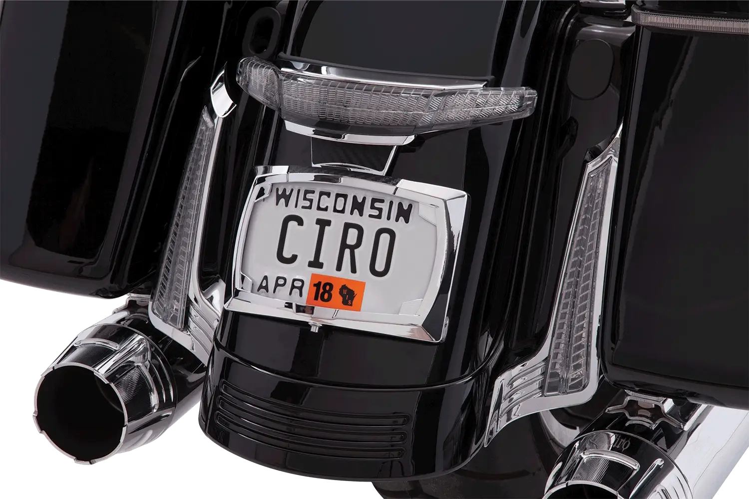 The Original LATITUDE Tail Light & License Plate Holder, Chrome - Image 3